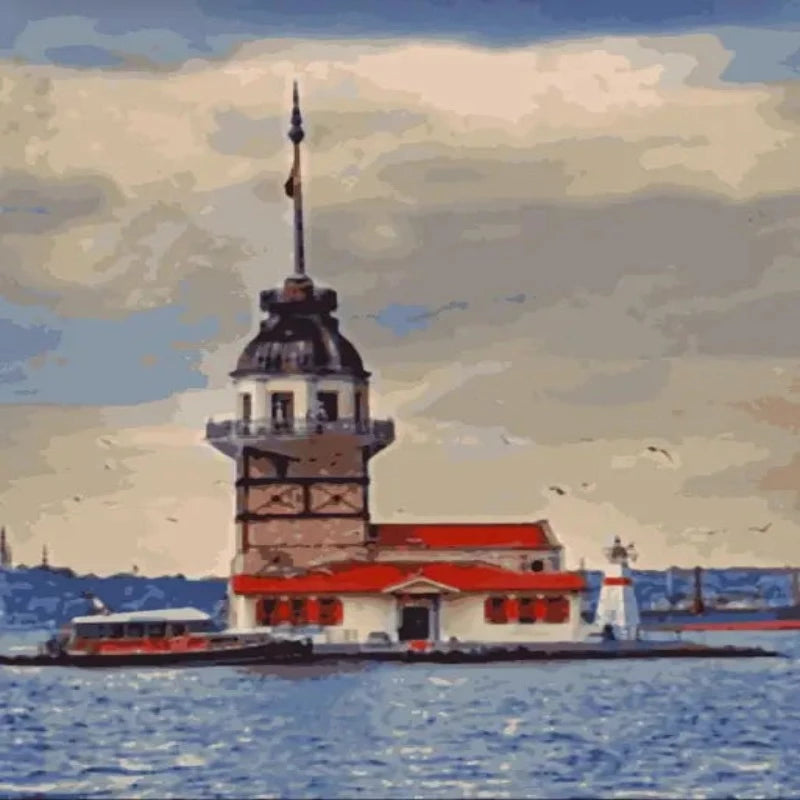 Maiden's Tower Istanbul Paint by Numbers