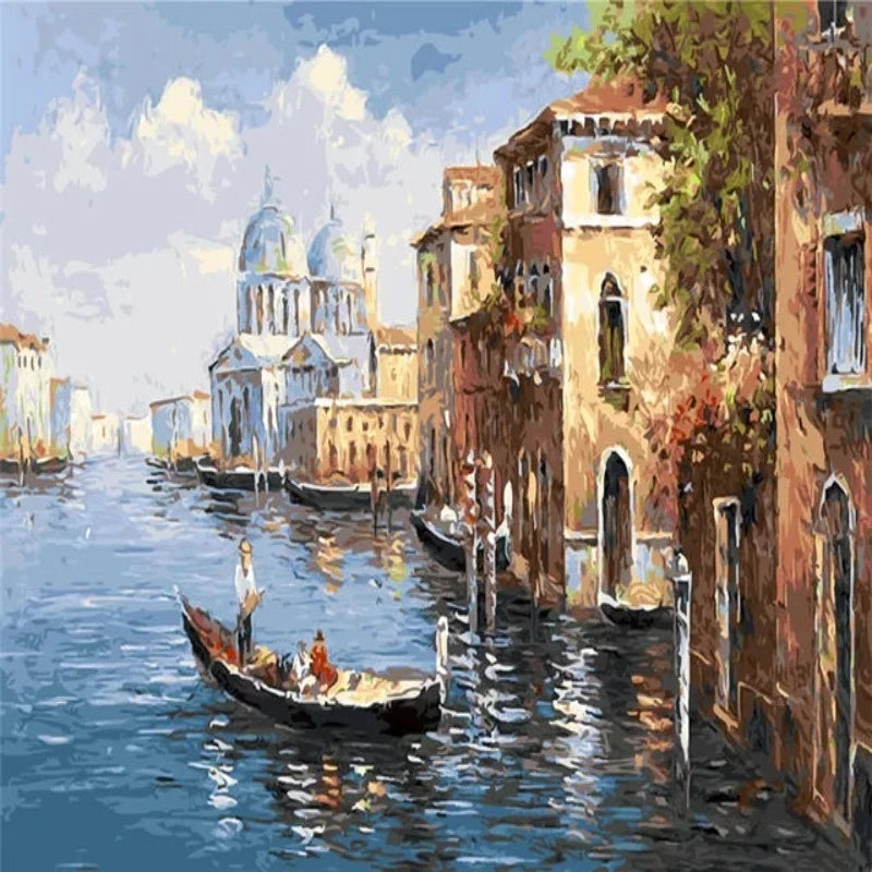 Gondola Rides In Venice Grand Canal Paint by Numbers