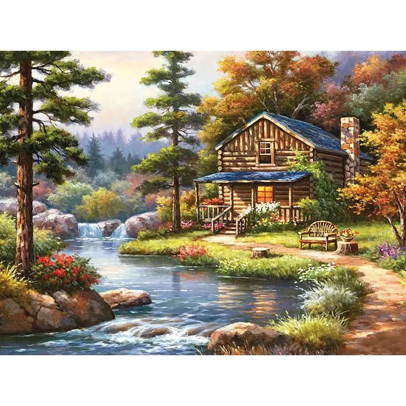 Beautiful Magical House Landscape Paint by Numbers