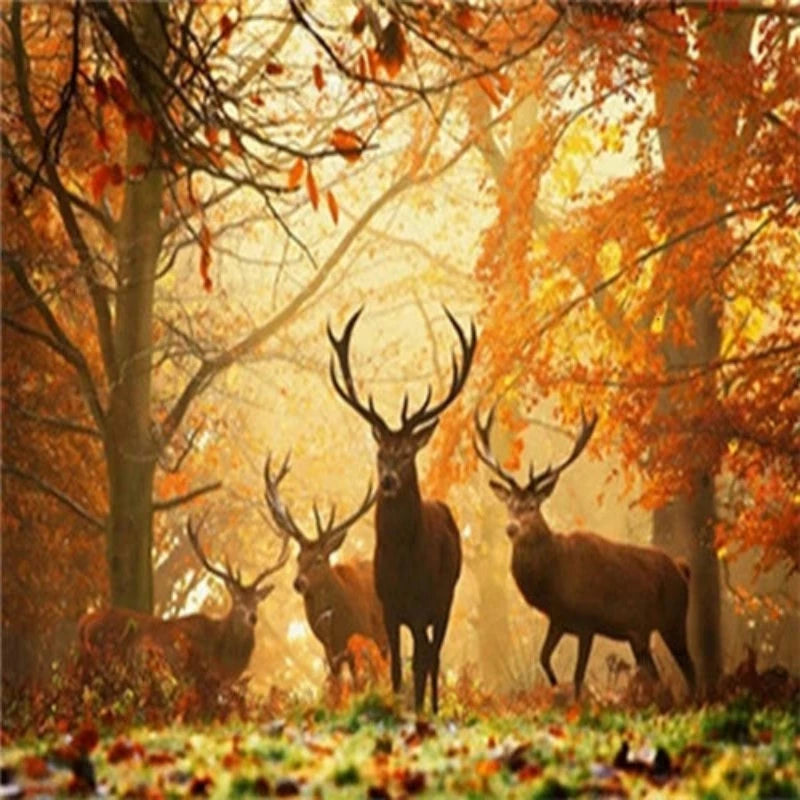 Autumn Wildlife Deer Paint by Numbers