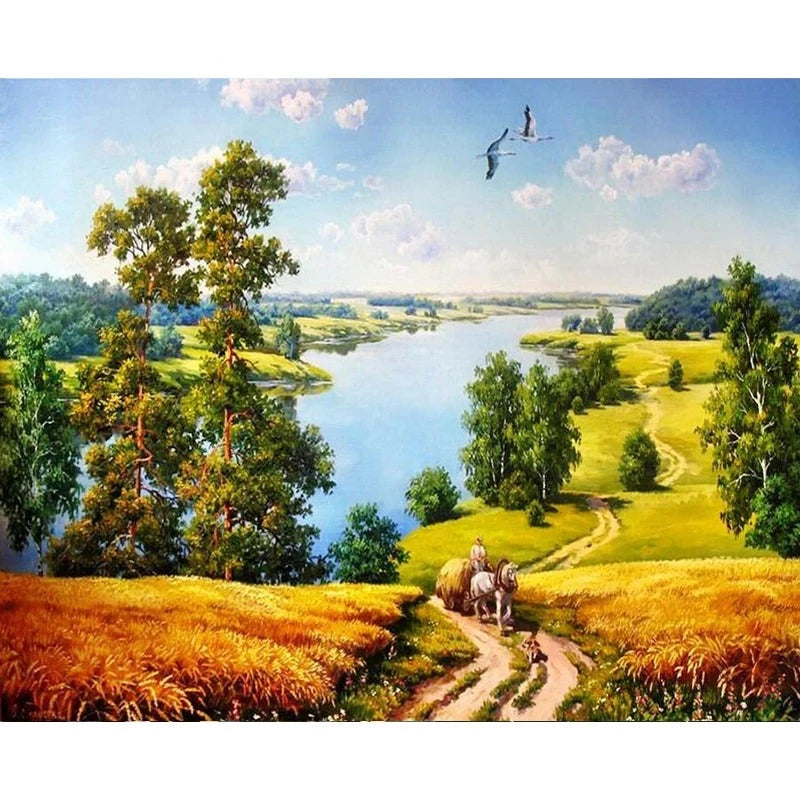 Trees beside the Lake Paint by Numbers