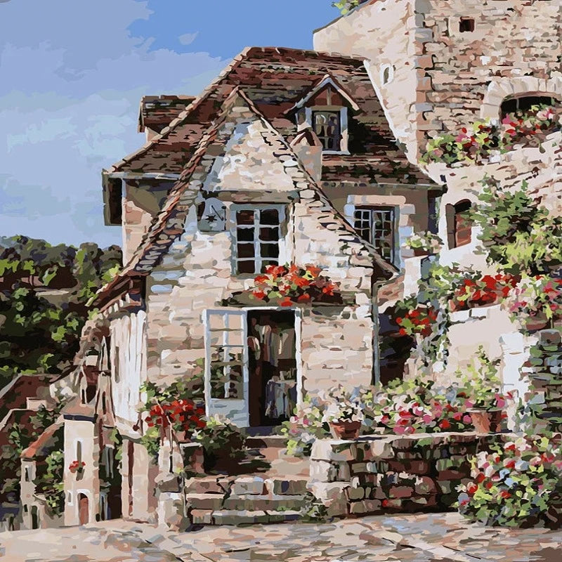 European Town House Paint by Numbers