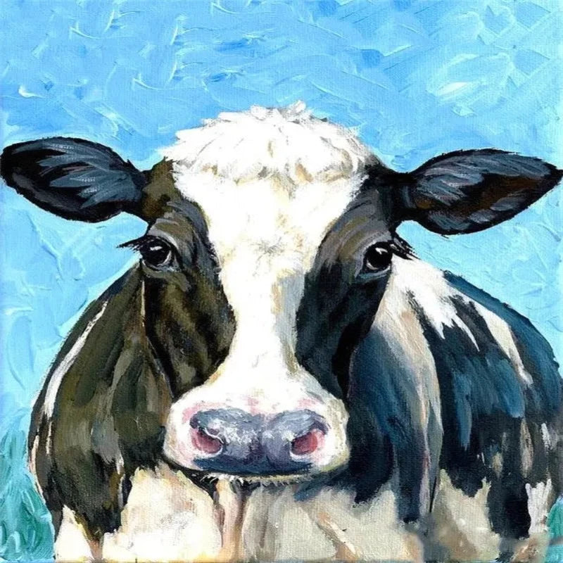 Jersey Cow Black And White Paint by Numbers