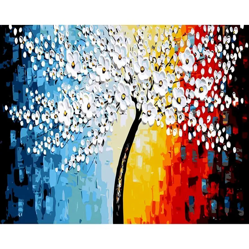 Flowering Tree Abstract Paint by Numbers