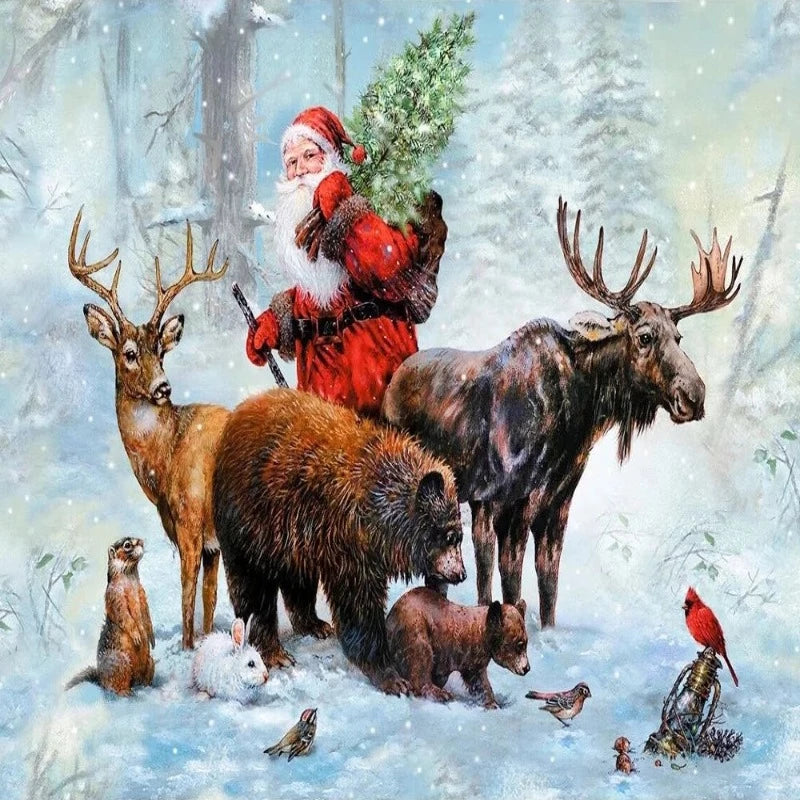 Festive Art Santa Claus Team Paint by Numbers