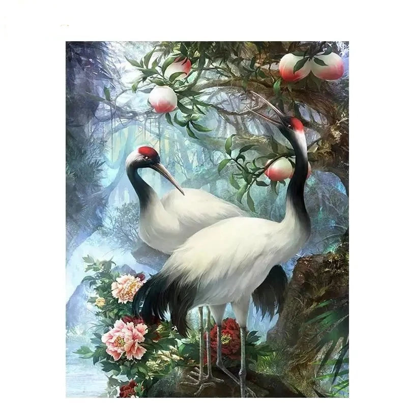 Red Crowned Crane Paint by Numbers