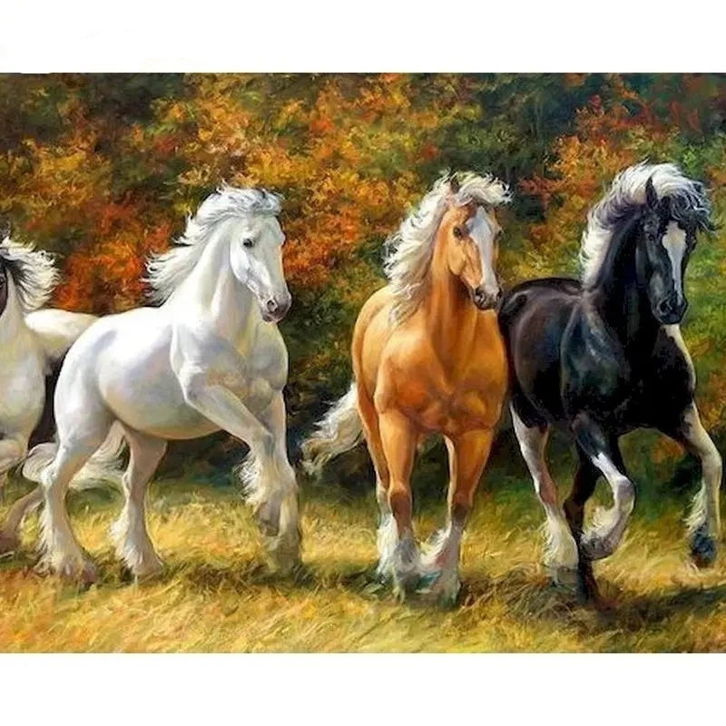 Group of Horses Paint by Numbers