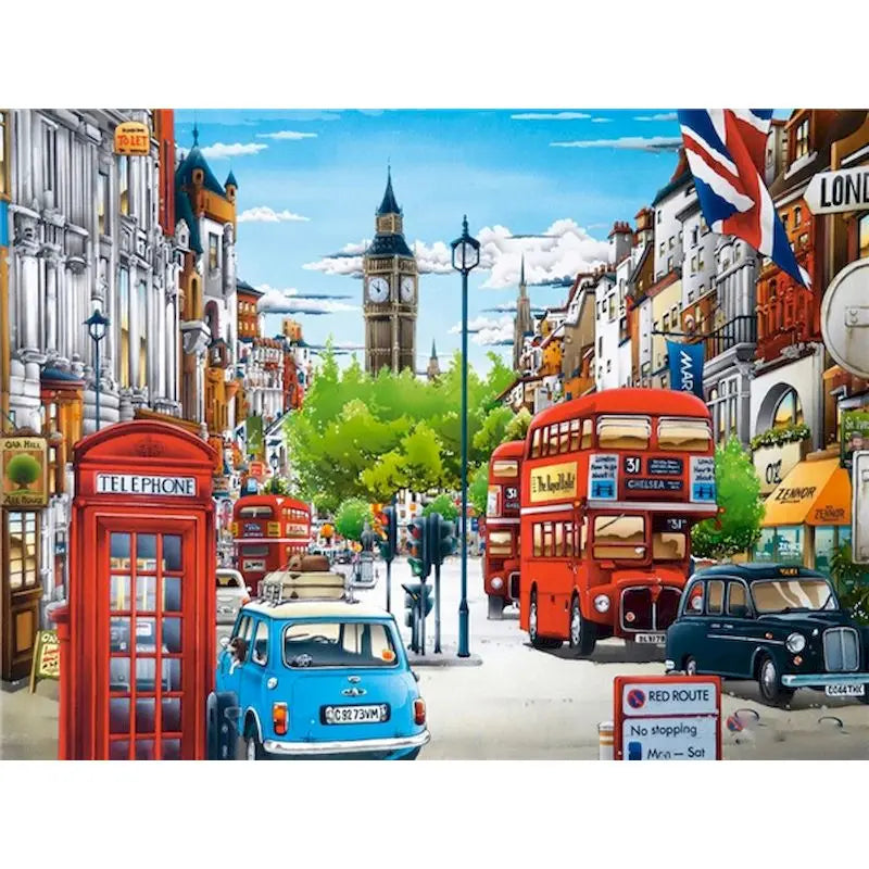 London City Street Scenery Paint by Numbers