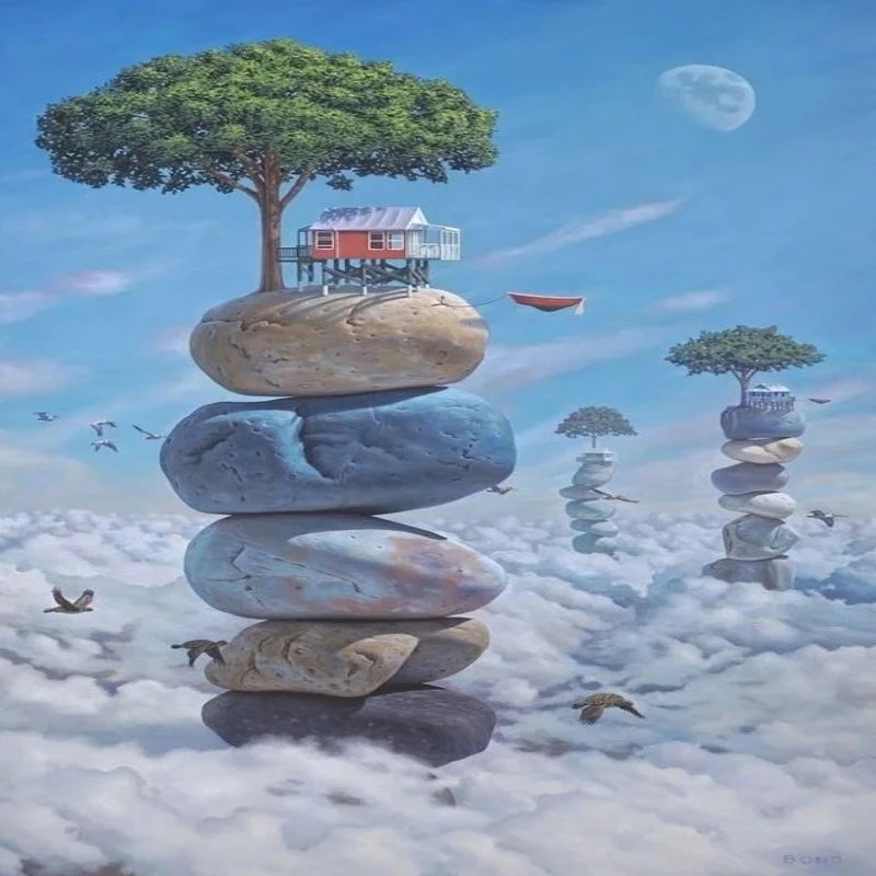 Tree In Stone Life Reality Paint by Numbers