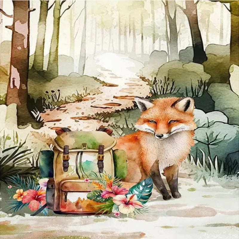 Fox In Frozen Forest Paint by Numbers