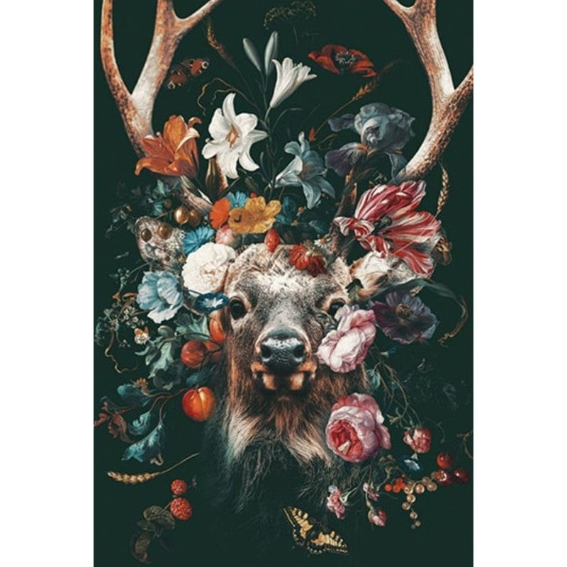 Paint By Numbers Deer In Flowers