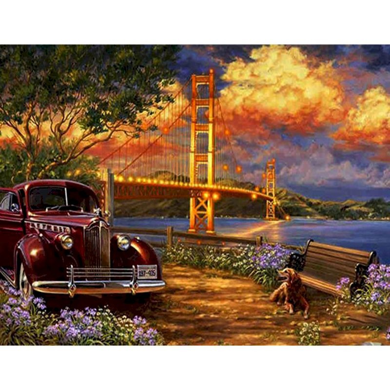 Old Car In San Fransisco Paint By Numbers