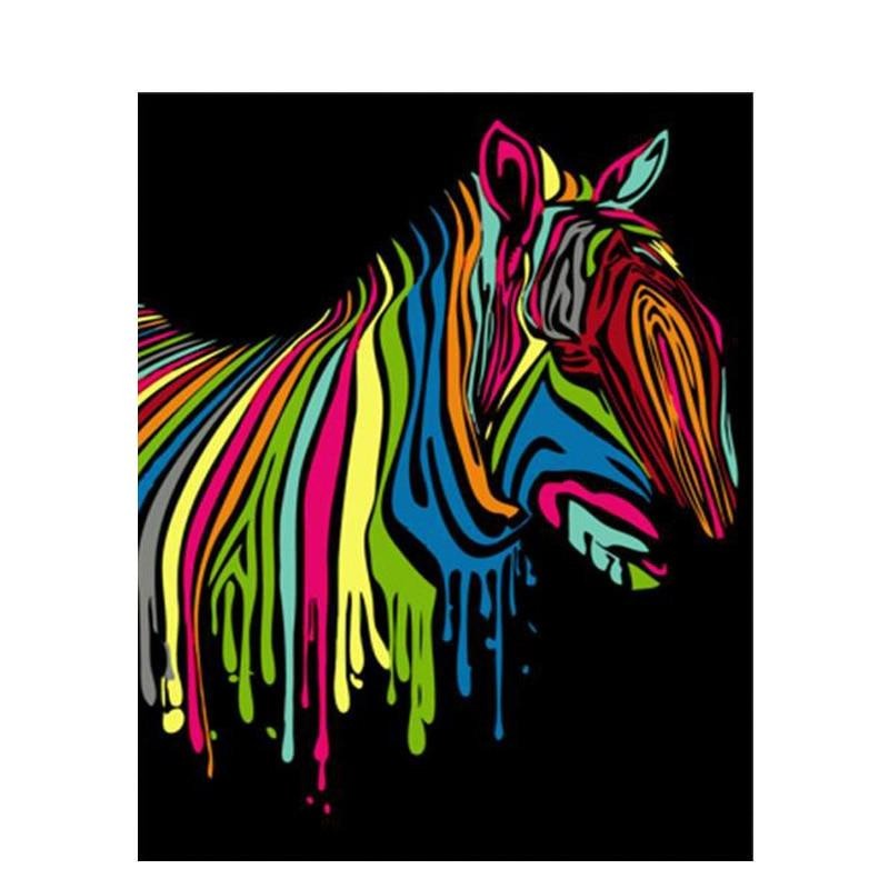 Colourful Zebra Paint By Numbers