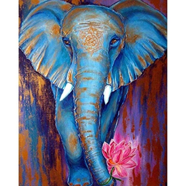 Elephant With Lotus Flower