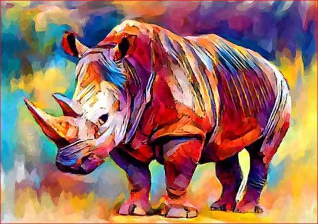 Paint By Numbers Rhinoceros