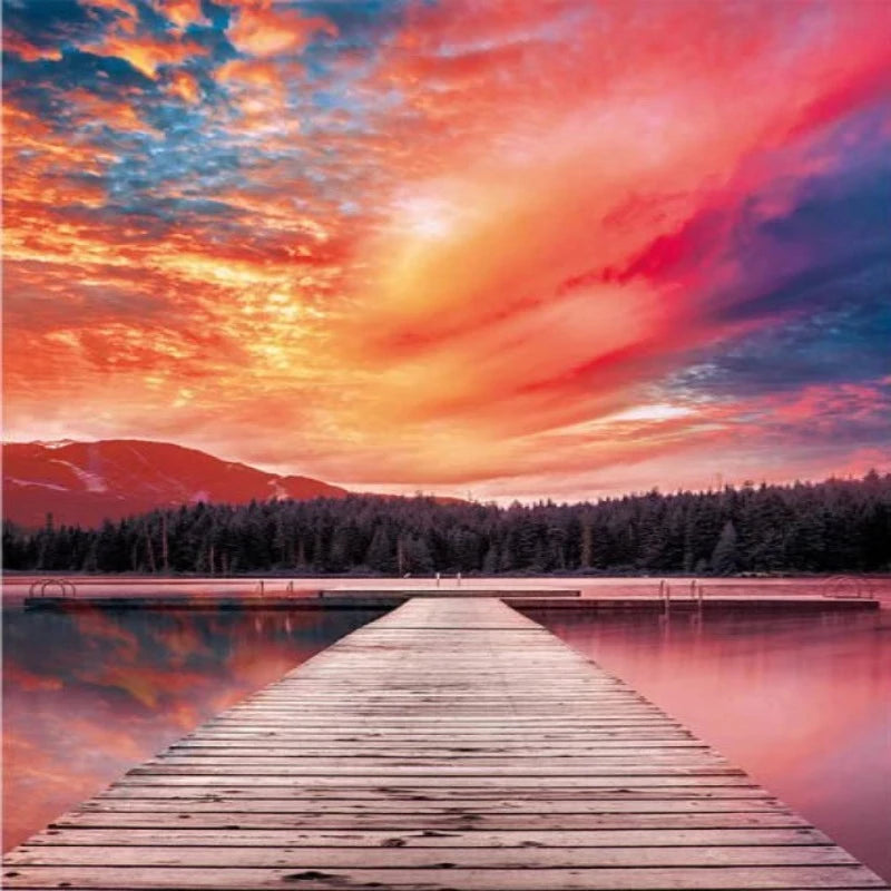 Dreamy Sunset In Lake Paint by Numbers