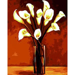 Lily Flowers In Glass Vase Paint by Numbers 