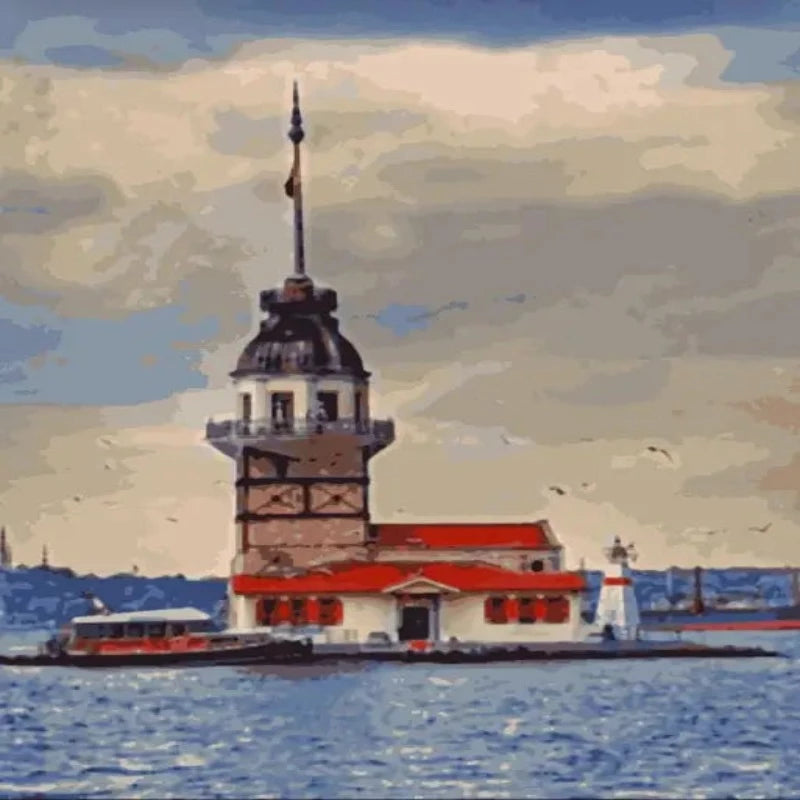 Maiden's Tower Istanbul Paint by Numbers 