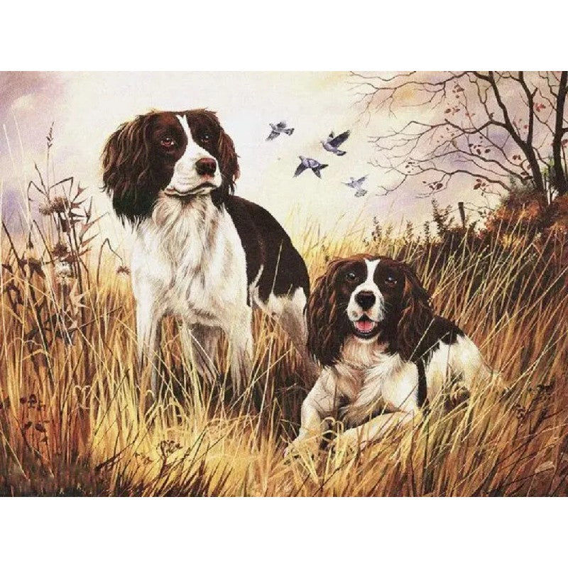 Dogs Hunting Birds Paint by Numbers
