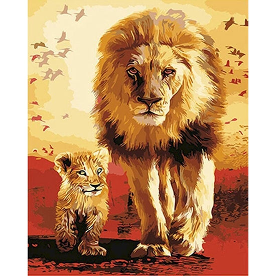Father And Son Lion Paint By Numbers