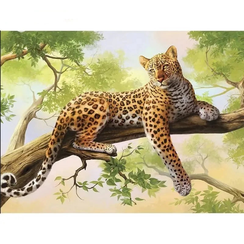 Leopard in the Tree Paint by Numbers