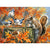 Squirrel And Birds In Autumn Forest Paint by Numbers 