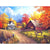 Autumn Village House Landscape Paint by Numbers