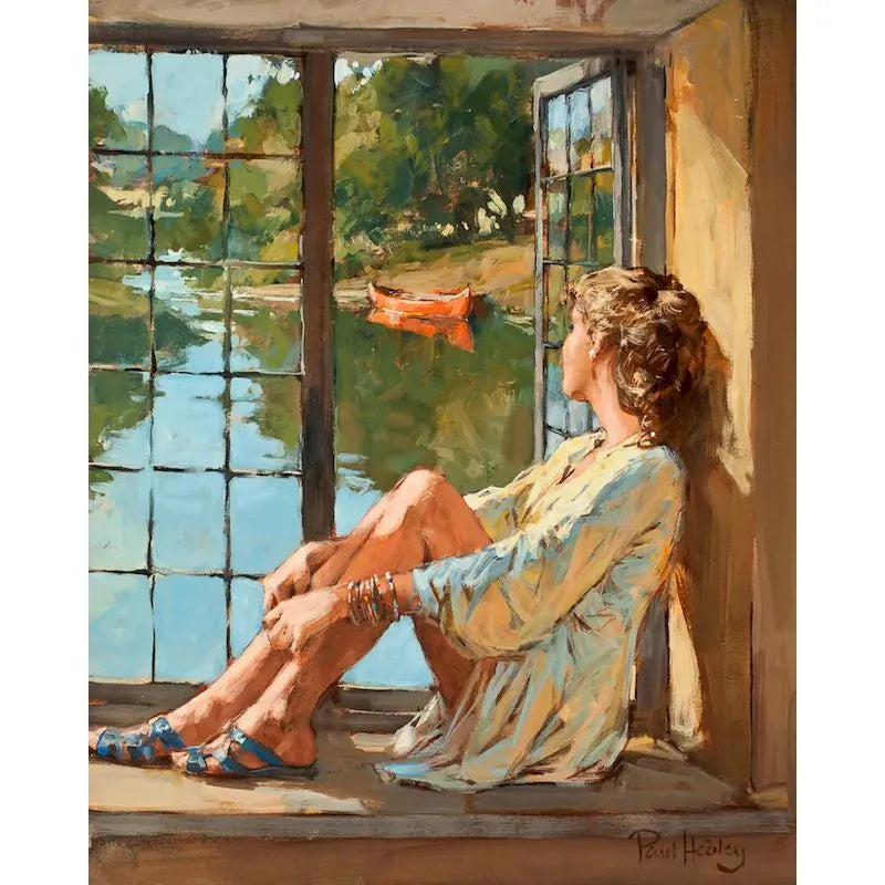 Relaxing Woman At Window Paint by Numbers 