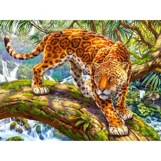 Food Hunter Leopard On Tree Paint by Numbers