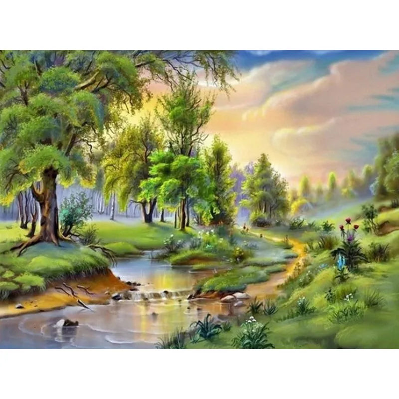 Magical Lake Landscape Paint by Numbers 