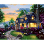 Fairy Theme Cottage Landscape Paint by Numbers