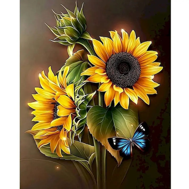 Lovely Sunflower Bloom Paint by Numbers 