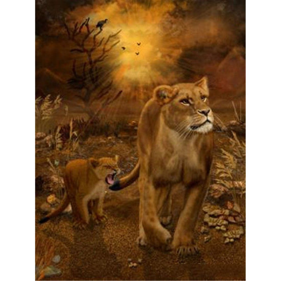 Lioness And Cub Paint By Numbers