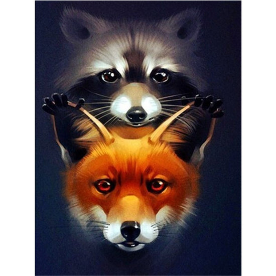 Paint By Numbers Fox & Raccoon