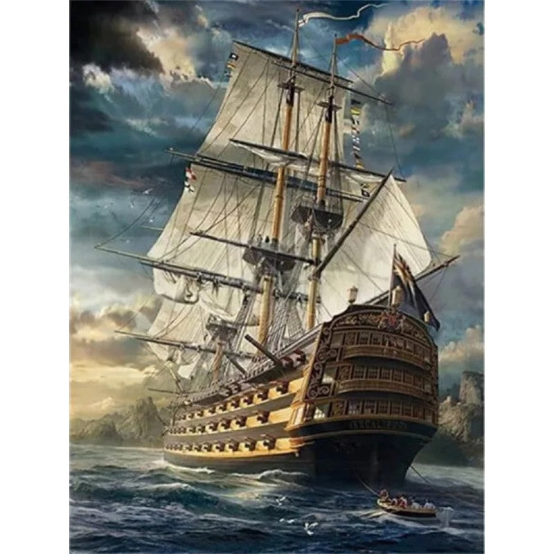 WarShip On Sea Paint by Numbers 