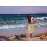 Woman Enjoy Beach Seascape Paint by Numbers 