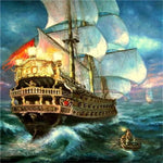 Stormy Voyage Scene Paint by Numbers