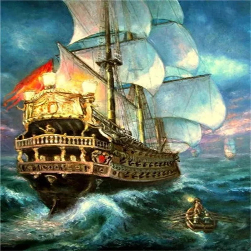 Stormy Voyage Scene Paint by Numbers Kit