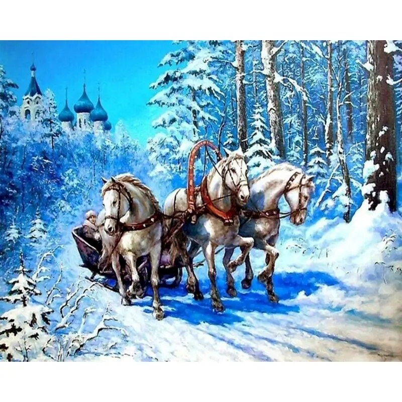 Sleigh Horses Paint By Numbers Kit