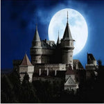 Haunted Castle Full Moon Scene Paint by Numbers 