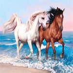 Horses Running In The Beach Paint by Numbers 