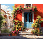 Flower Trellis House Main Door Paint by Numbers 