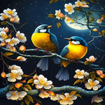Flowers And Lovely  Birds Paint by Numbers 