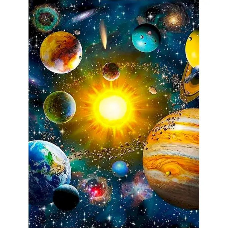 Sun Space Landscape Paint by Numbers 