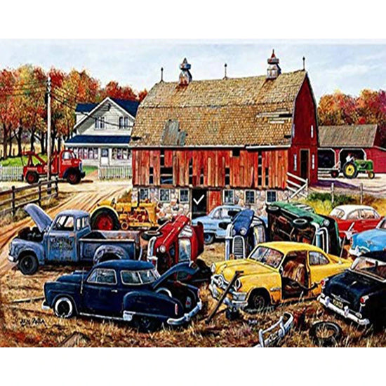 Vintage Auto Cars Paint by Numbers 