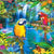 Parrot In Waterfalls Scene Paint by Numbers 