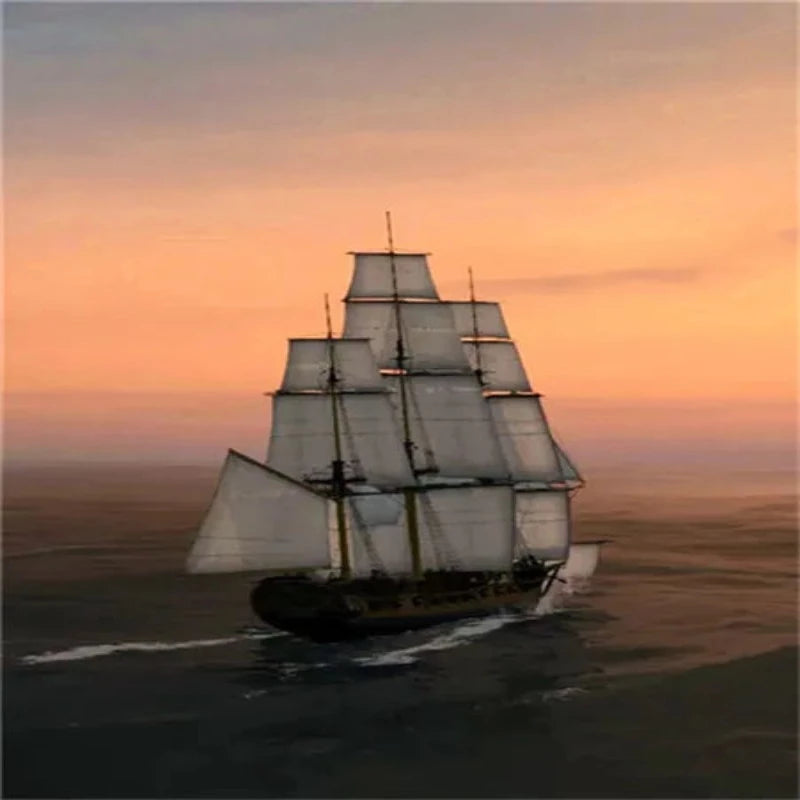 Sailing Boat At Sunset Paint by Numbers