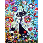 Abstract black cat - Paint By Numbers Cat
