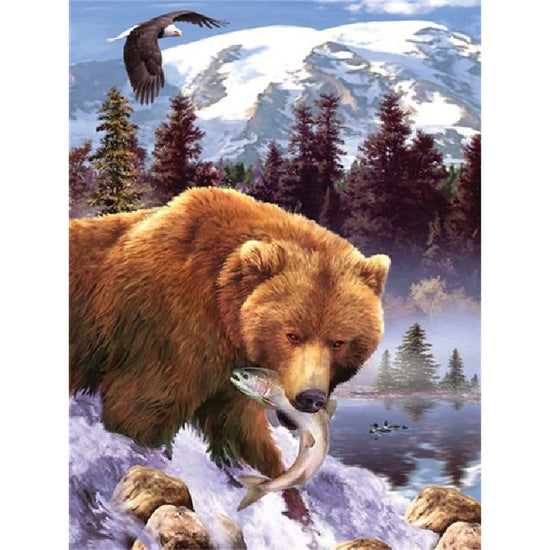 Paint By Number Brown Bear Fishing