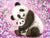 Panda And Pink Flowers